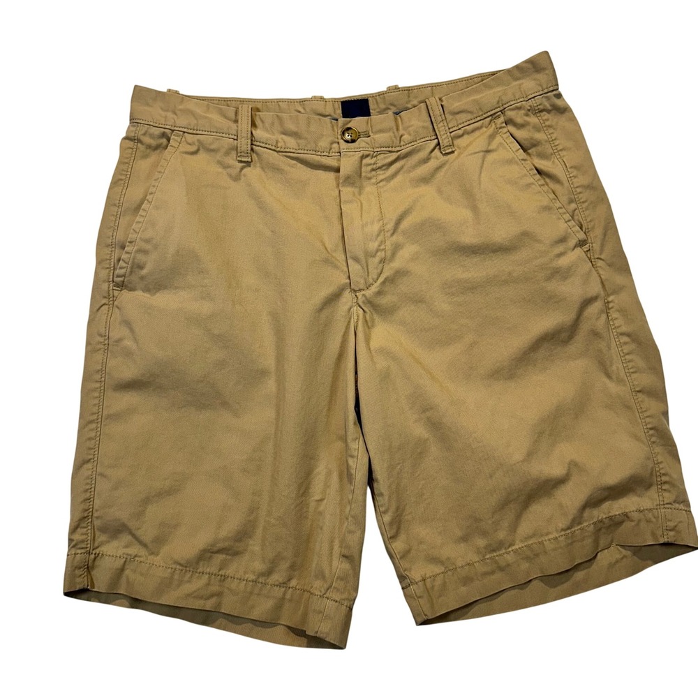 Gap Mens Khaki Chino Shorts Tan 100% Cotton Size 33 Casual Summer 9.5" Inseam